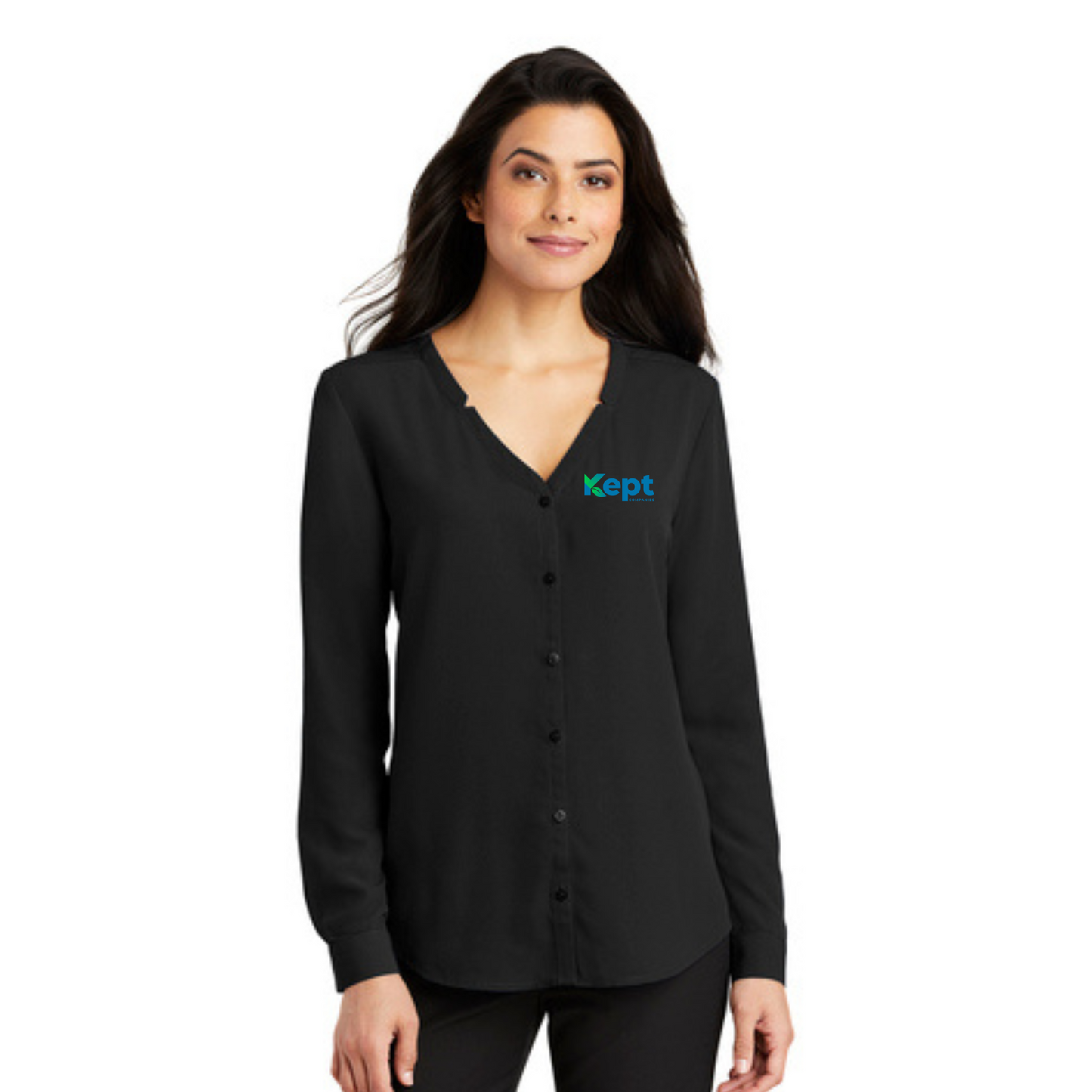 Port Authority ® Women's Long Sleeve Button-Front Blouse