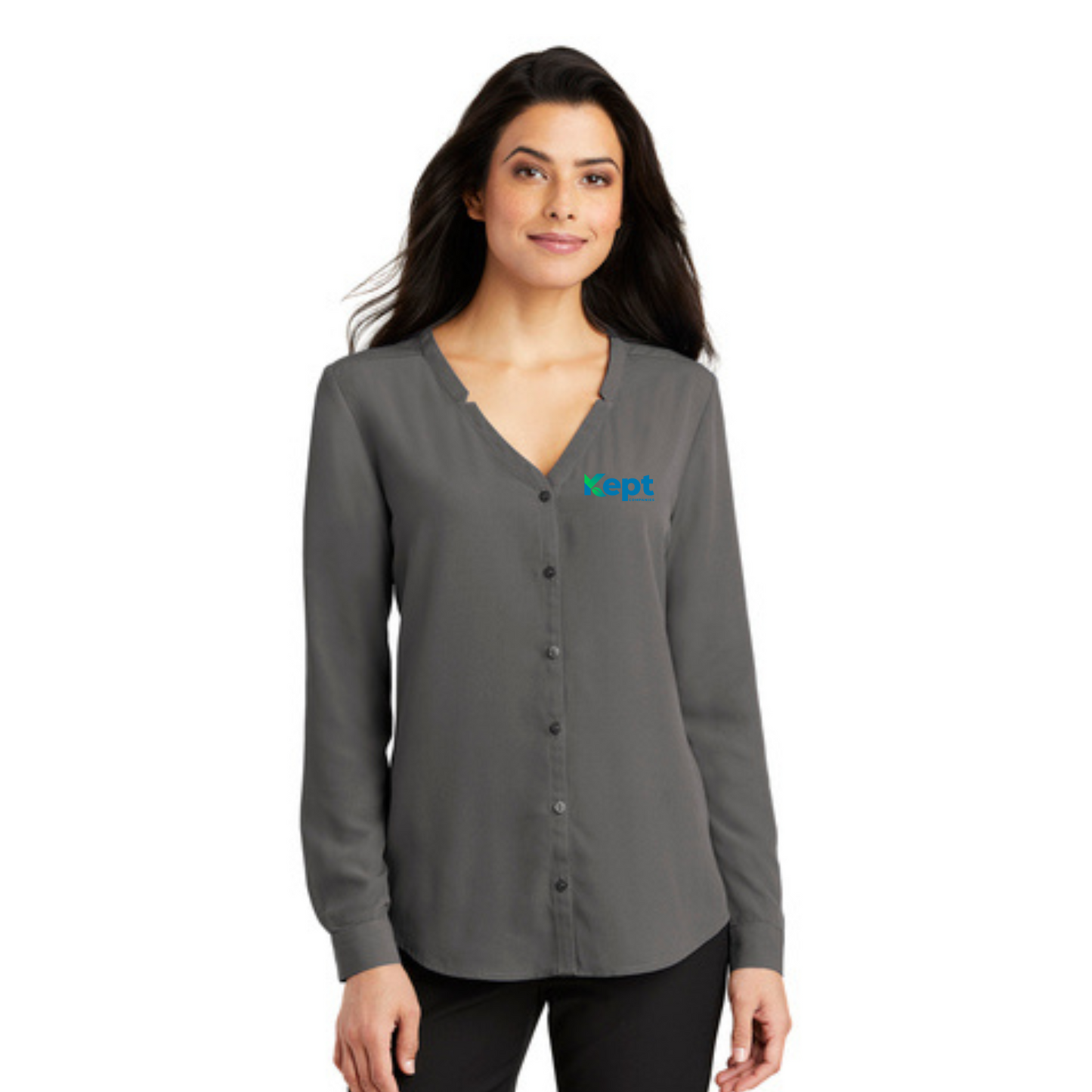Port Authority ® Women's Long Sleeve Button-Front Blouse
